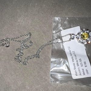 Sterling silver necklace with yellow and white frost stones